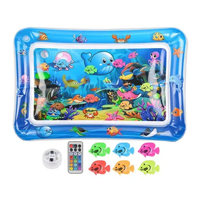 Cutiepawsome Interactive Sensory Water Mat for Kittens - 3D Floating Fish Toy, LED Light, Chirping Flapping Bird Wand, Thick PVC, Rechargeable USB-C, 440G, 67X47X7Cm/70X50Cm, Reduces Stress, Indoor Pet Enrichment Gift (Tiktok Shop Black Friday Trending),,