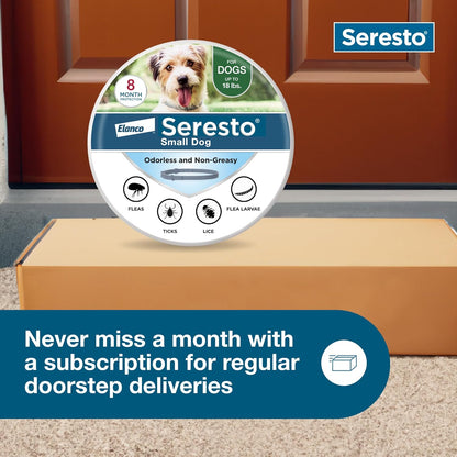 Seresto Small Dog Vet-Recommended Flea & Tick Treatment & Prevention Collar for Dogs under 18 Lbs | 8 Months Protection