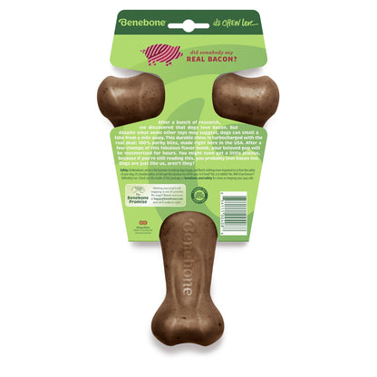 Wishbone Durable Dog Chew Toy for Aggressive Chewers, Real Bacon, Large