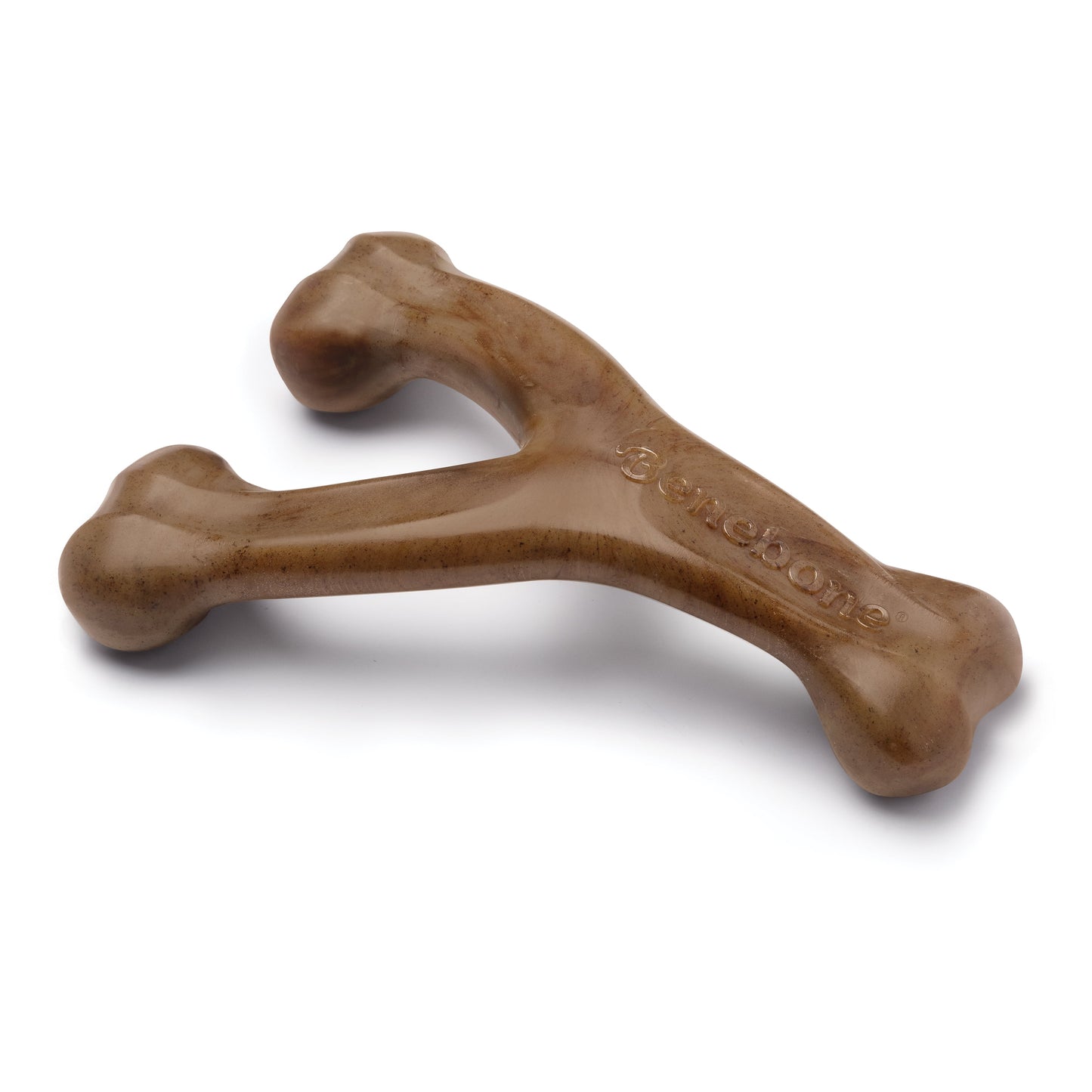 Wishbone Durable Dog Chew Toy for Aggressive Chewers, Real Bacon, Large