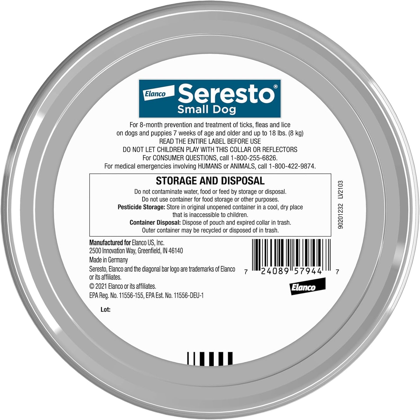 Seresto Small Dog Vet-Recommended Flea & Tick Treatment & Prevention Collar for Dogs under 18 Lbs | 8 Months Protection
